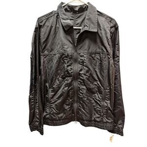 Baldwin Black Bomber Nylon Soft Shell Jacket Size Medium Travel Packable